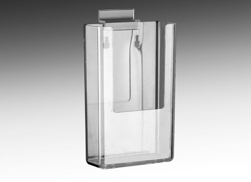 Slatwall Mount Brochure Holder - Holds 4"w x 9"h Tri-fold Brochures or literature