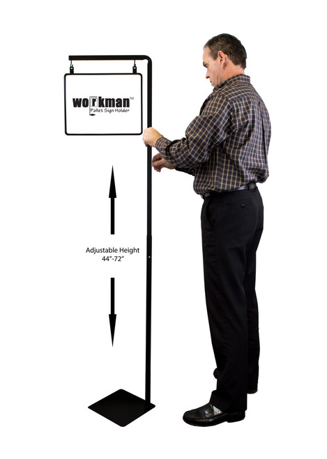 Pallet sign holder - adjustable height- 14"w x 11"h metal frame included