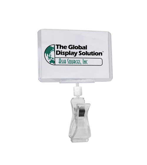 POP Sign Clip - Attached Clear Print Protector - Displays 3.75" x 2.5"  Signs and Labels