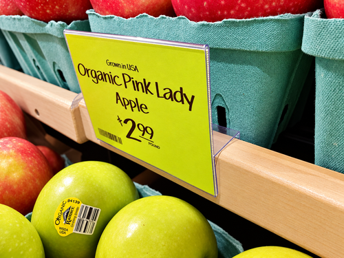 Produce/Bakery Bin Sign Holder | 7/8" Saddle | 4"W x 3"H
