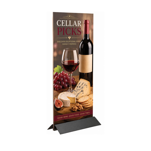 Graphic Board Floor Stand | Durable Metal | 24"W | Black