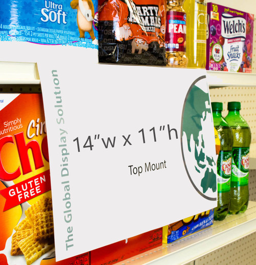 Shelf Edge Sign Protector - 14"w x 11"h - Top Mount - 10/Pack