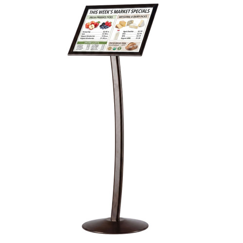 Curved Pedestal Sign & Menu Stand | 8.5"W x 11"H