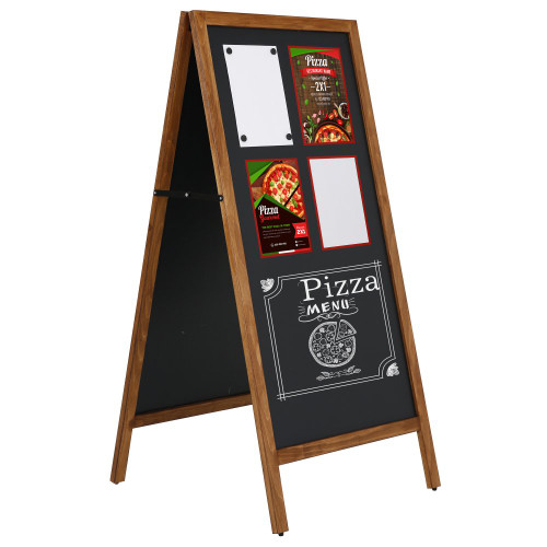A-Frame Sidewalk Sign Display | Dark Beech Wood | 23.6