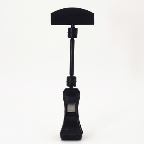 POP Rotating Sign Clip | 3 1/8"w Sign Holder | 1" Grip Capacity Clip | 6"H | Black