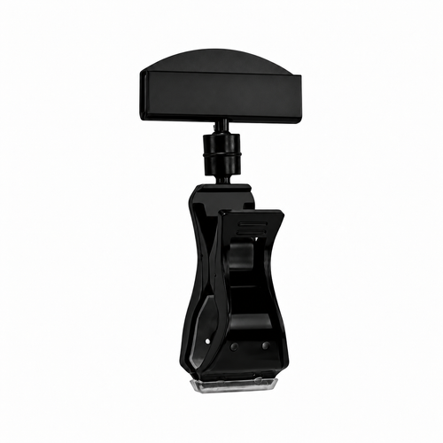 POP Rotating Sign Clip | 3 1/8"w Sign Holder | 1" Grip Capacity Clip | Plastic Spring | 4"H | Black