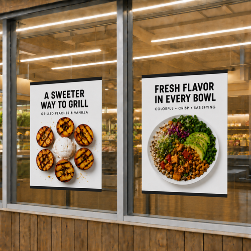 Gecko Reusable Sign Frame | 36"W x 48"H | 1" Black Border | Portrait