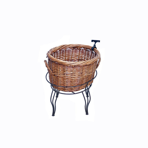 Large Round Willow Basket Floor Display Stand – Rustic Retail Storage
