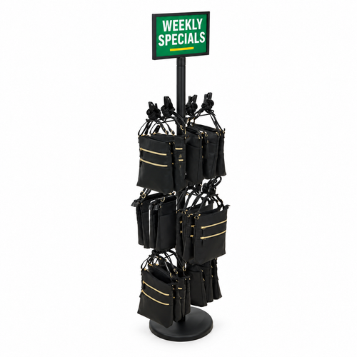 6-Arm Shopping Tote/Bag Rack | Black