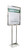 Poster stand for displaying bulletins and signs in lobbies, retail stores and facilities.