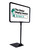 Shovel Base Grocery Sign Holder - Fixed Stem - Black - 11"w x 7"h