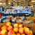Apple and cider display with a price sign holder in a grocery store img