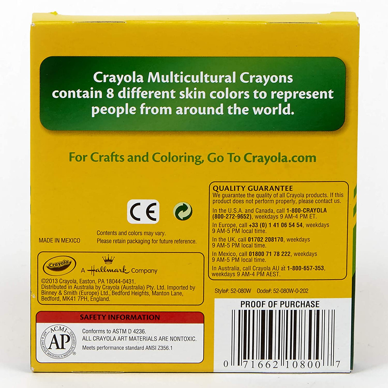 Crayola Multi-Cultural Crayons, Large, 7/16 x 4 Inches, Assorted Skin Tone  Colors, Pack of 8