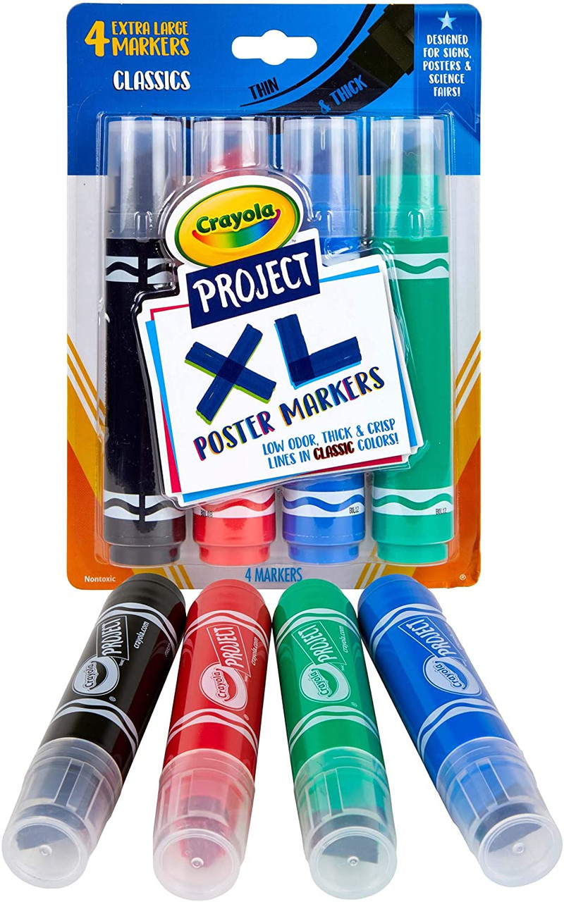  Crayola Low Odor Dry Erase Markers, Chisel Tip, 4ct