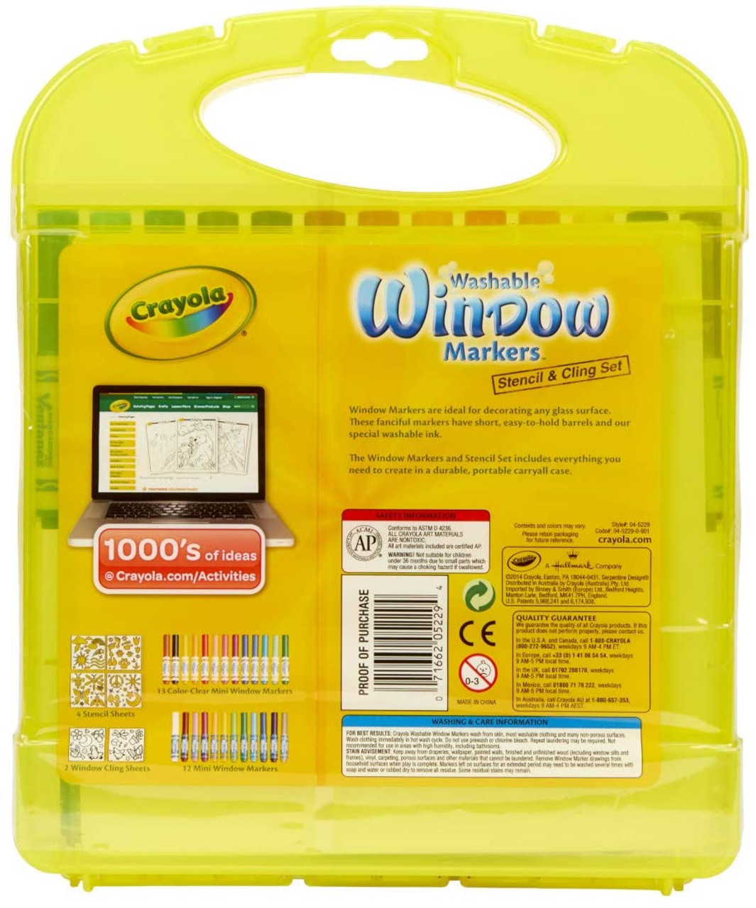 Crayola® Washable Window Markers™ Stencil & Cling Set, 25 ct