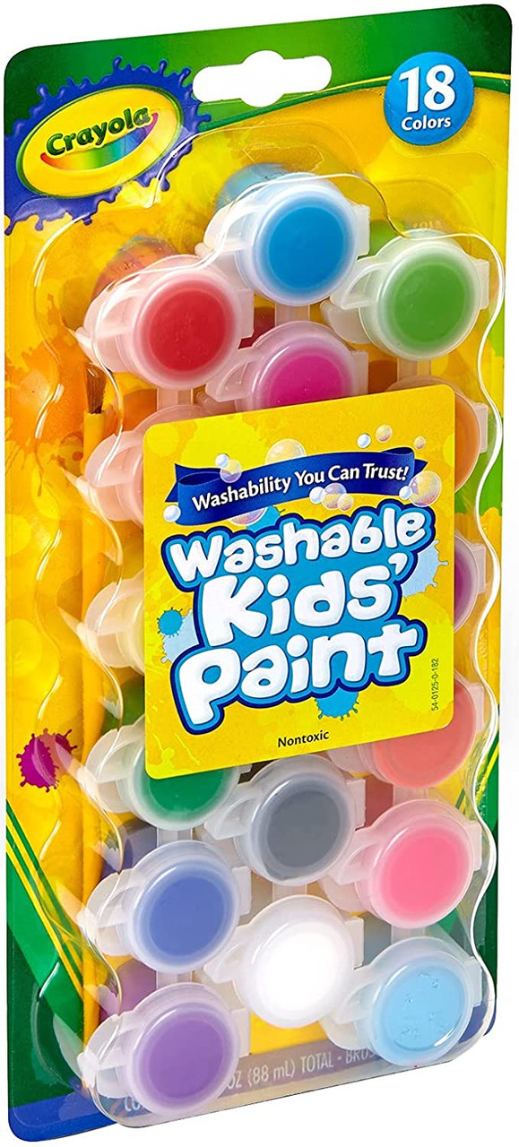 Crayola Washable Kids Assorted Color Paint Pots, 18 Ea 