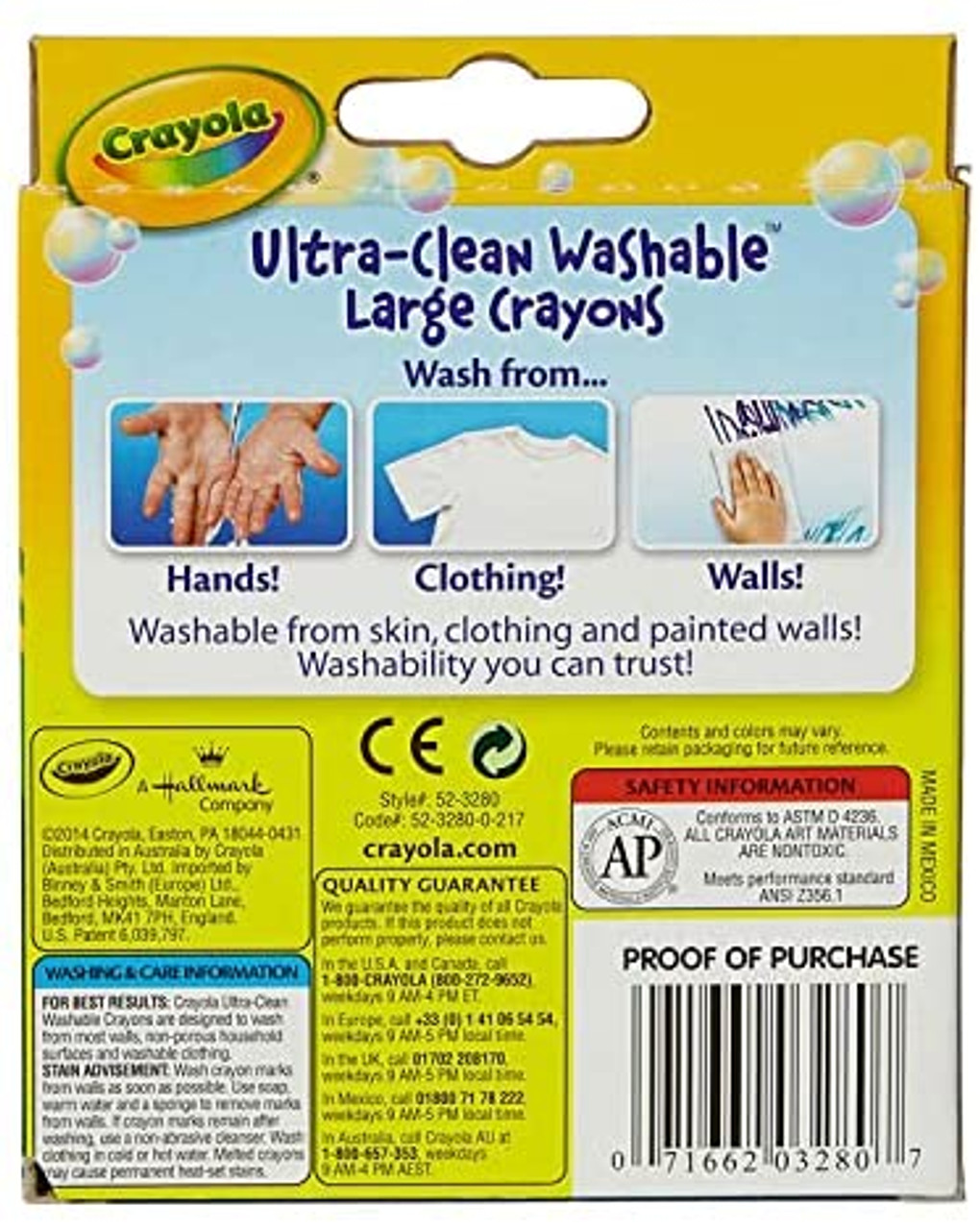 16 Ct. Ultraclean Washable Large Crayons