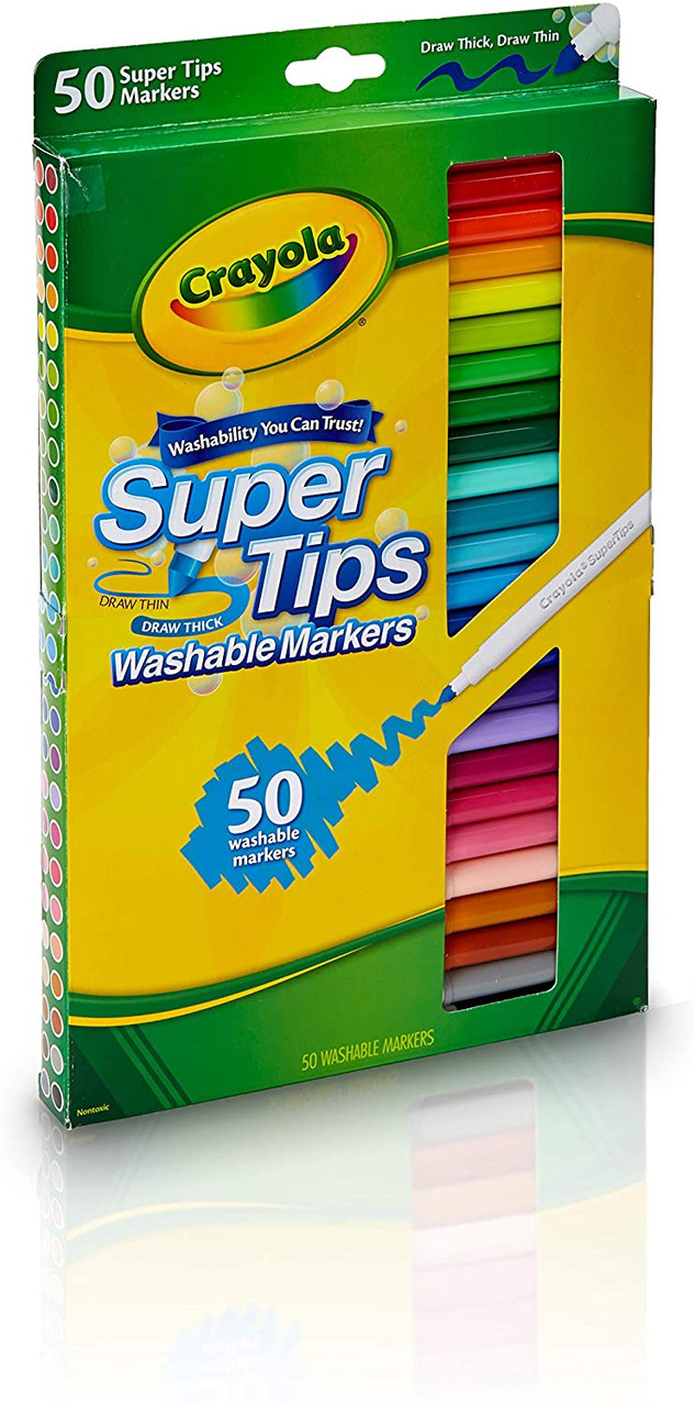 Crayola Super Tips Washable Markers~ 20 Ct Pack~ Draw Thin & Thick~ NEW!