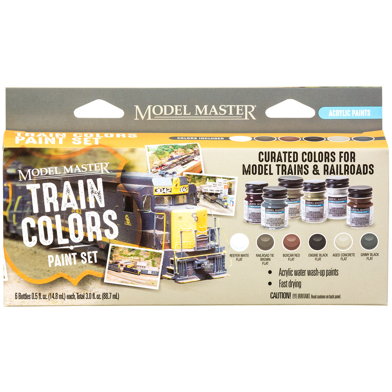 Testors 342300 Model Master Acrylic Paint Sets - Train Colors - Ippys  Hobbies