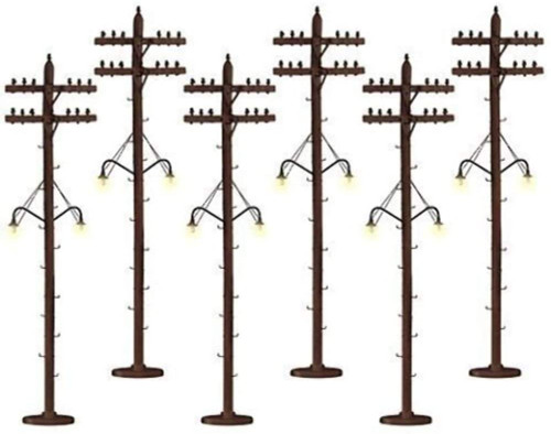 Lionel 6-37995 O Gauge Scale Telephone Poles w/Lights