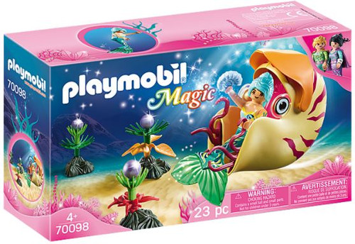 Playmobil 70098 Mermaid In Sea Snail Gondola 23 Piece Set