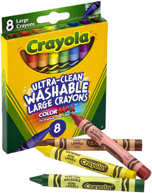 Crayola 52-3280 8 ct. Large Ultra-Clean Washable Crayons  - 4" x 7/16"