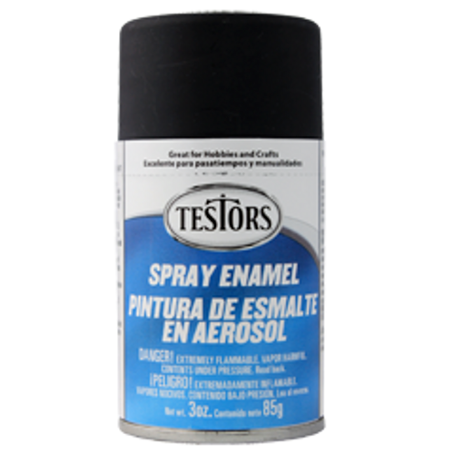 Testors 1249 Flat Black Spray Enamel - 3oz