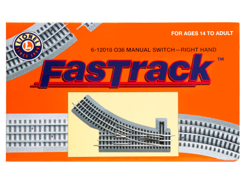 Lionel 6-12018 O Gauge FasTrack O36 Manual Switch Right Hand