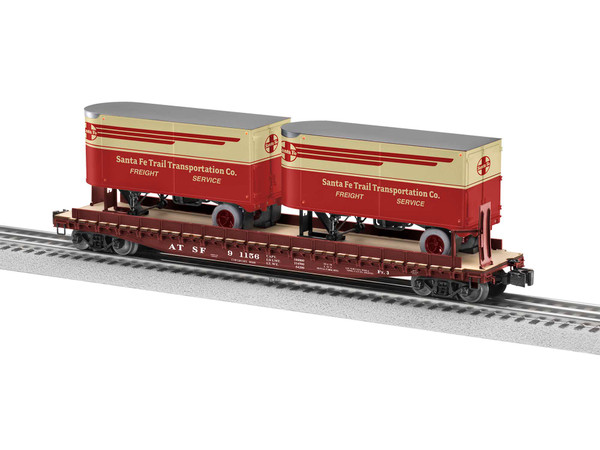 Lionel 2026611 O Gauge 50' Flatcar w/ 20' Trailers SF #91156