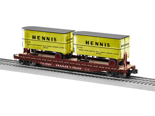 Lionel 2026641 O Gauge 50' Flatcar w/ 20' Trailers TT / Hennis #475231