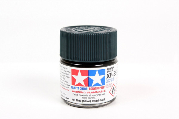Tamiya 81785 Mini Acrylic XF-85 Rubber Black - 10ml