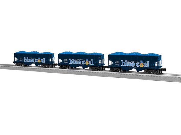 Lionel 2026700 O Gauge 2-Bay Hopper Blue Coal - 3 Pack