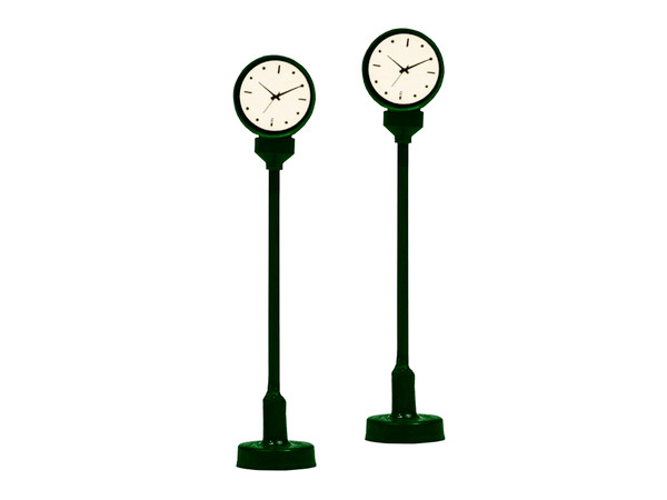 Lionel 1956310 HO Gauge Lighted Clock - Green - 2 Pack