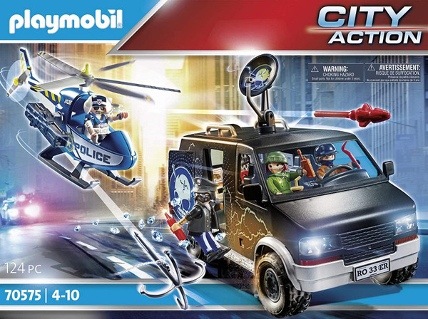 Playmobil 70575 Helicopter Pursuit With Runaway Van