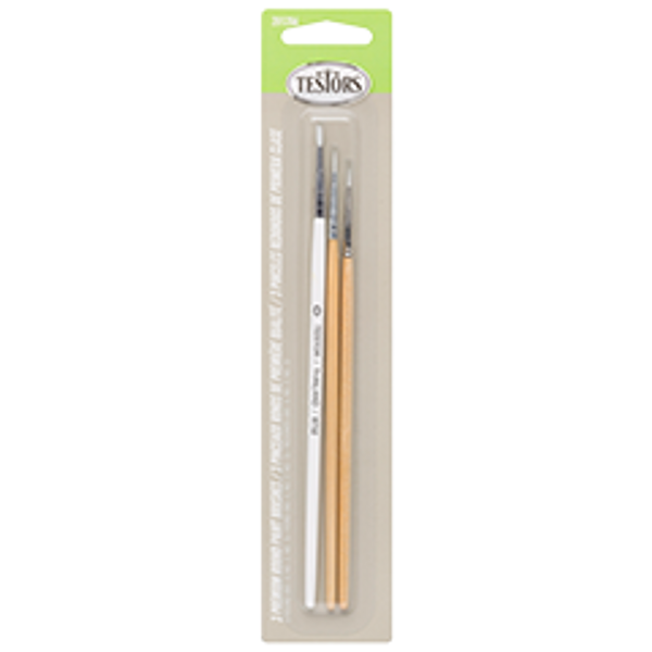 Testors 281206 Red Sable Round Brushes-Set of 3