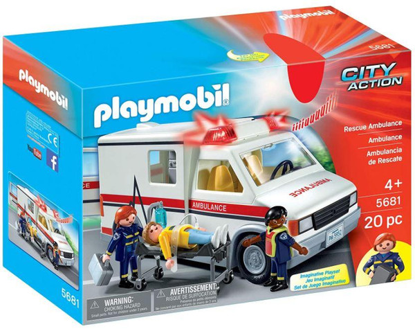 Playmobil 05681 Rescue Ambulance 20 Piece Playset