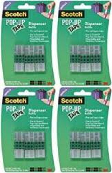 4 Packs - 3M Scotch Pop-Up Tape Refills - 3 tape pads (75 strips per pad / 900 total strips)