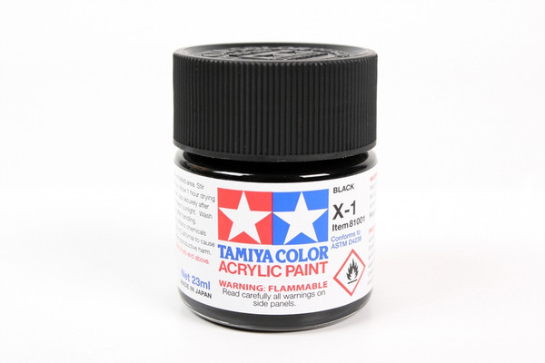 Tamiya 81001 Large Acrylic X-1 Black - 23ml