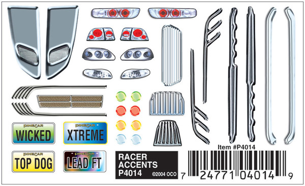 PineCar 4014 Dry Transfer/Racer Accents