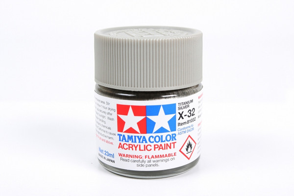 Tamiya 81032 Large Acrylic X-32 Titanium Silver - 23ml