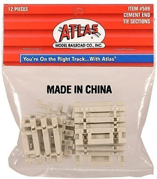 ATL 599 HO Code 83 Flex Track End Concrete Ties