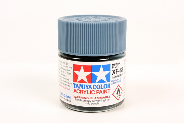 Tamiya 81318 Large Acrylic XF-18 Medium Blue - 23ml