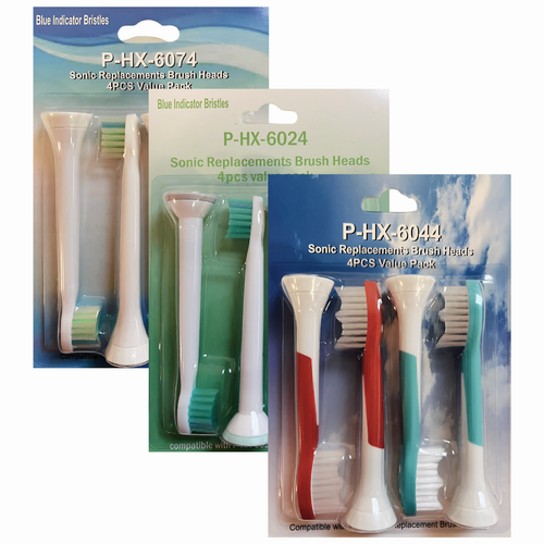 Set van 12 vervangende opzetborstels – P-HX-6024, P-HX-6044, P-HX-6074
