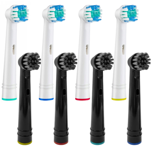 Set Van 8 Vervangende Opzetborstels – EB17-P Wit & Zwart