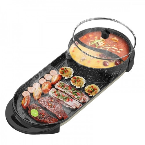 LIVEN Electric Gril with Hot Pot, No soot, Increase the baking tray, SK-J6860