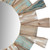 DunaWest Round Wooden Decor Wall Mirror with Triangular Plank Accent, Brown