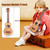 Soprano Ukulele 21 in Mini Kids Guitar Hawaiian Ukelele Instrument Kits Basswood Ukalalee for Beginner Adults Kids Starter Ukeleles Kit(Natural)