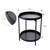 2-Tier Tray End Table, Metal Side Table Nightstand, Folding Round Accent Coffee Table for Living Room, Black XH