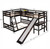 Twin over Full Bunk Bed with Twin Size Loft Bed with Desk and Slide,Full-Length Guardrail