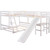 Twin over Full Bunk Bed with Twin Size Loft Bed with Desk and Slide,Full-Length Guardrail